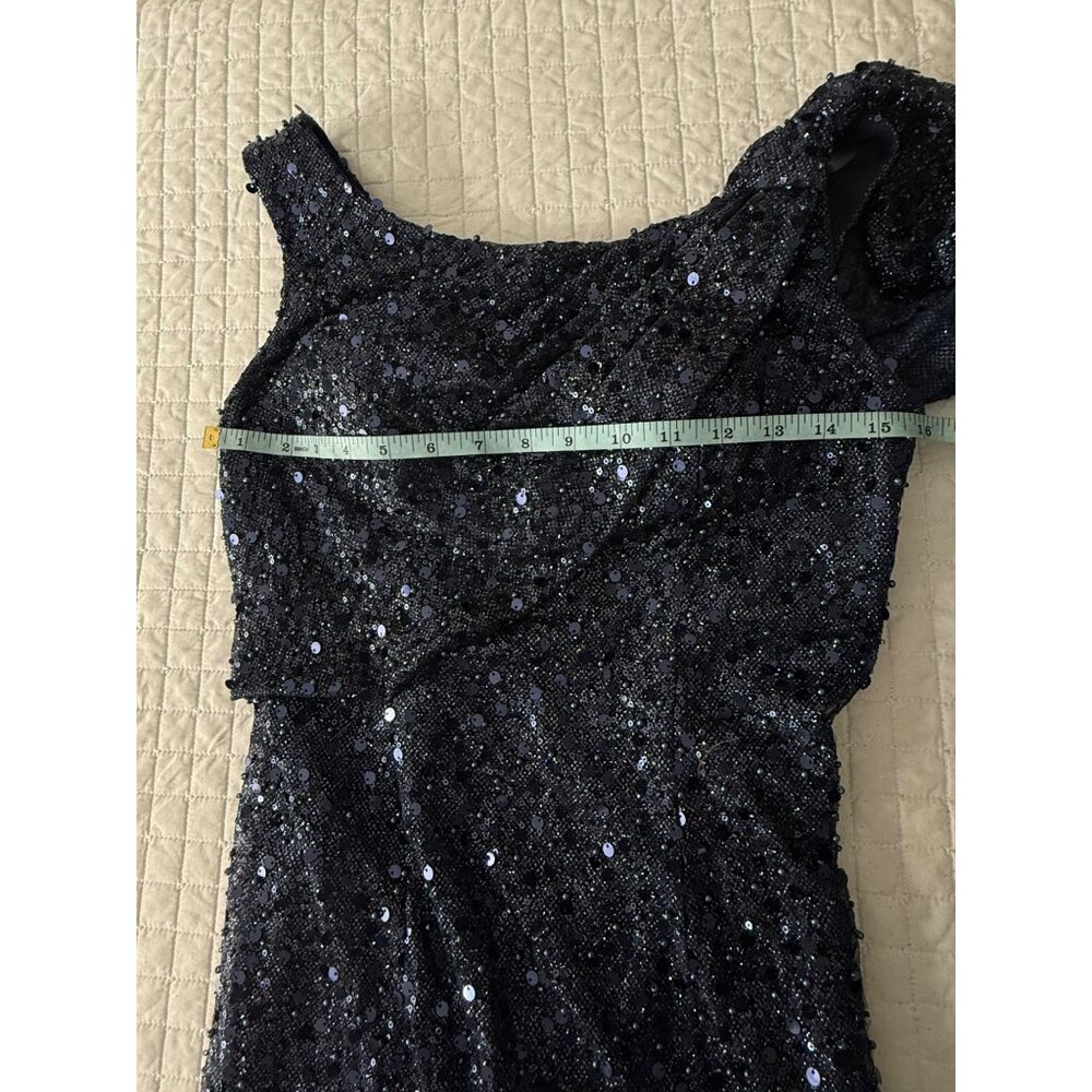 Alyce Paris 27772 - Elegant Scoop Neck Beaded Tulle Gown, Midnight - Picture 12 of 13